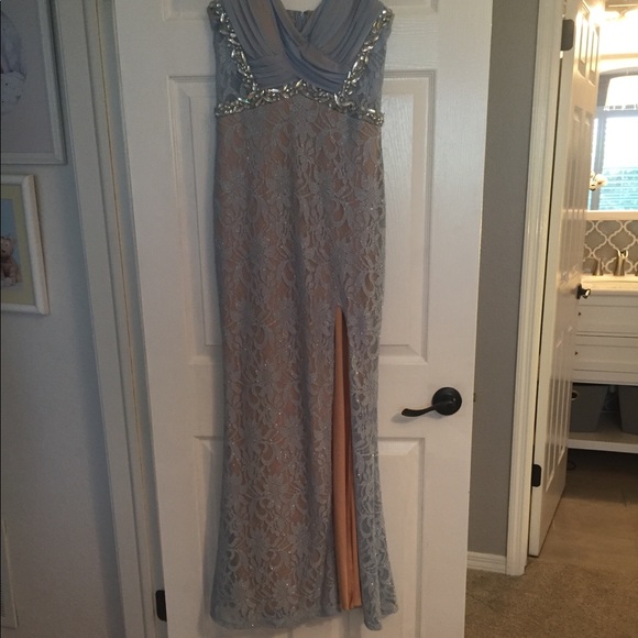 Pale Blue Sequined-Lace Formal/ Prom Dress - Picture 7 of 7